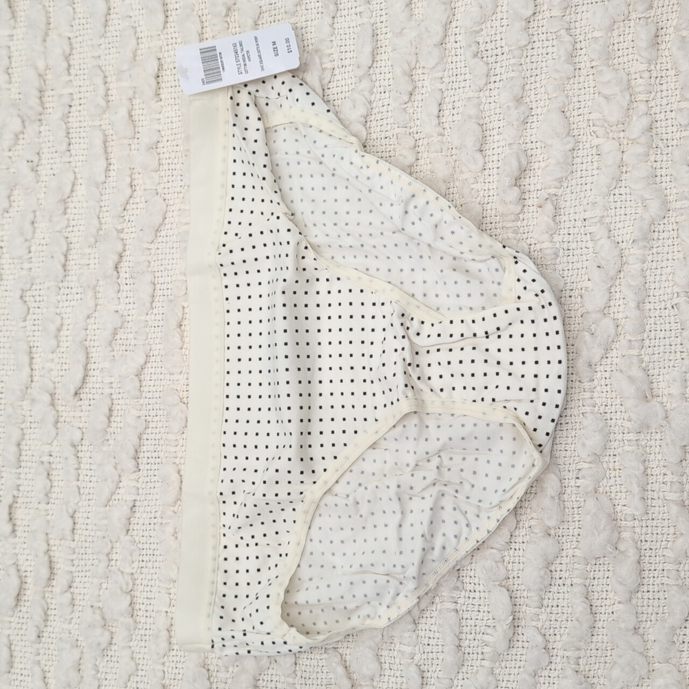 Soma Cotton Modal Tailored Hipster White and Black Dots Underwear Medium NWT